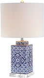 Choi 23" Chinoiserie LED Table Lamp Blue/White