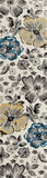 Floral Gray/Grey Yellow Blue Area Rug