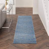 Solid Contemporary Blue/Grey Indoor/Outdoor Area Rug