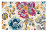 Floral Multi-color Gray Yellow Fuchsia Area Rugs