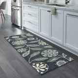 Maples Floral Non Skid Washable Persian Blue Area Rug