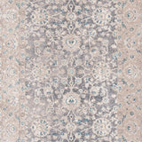 Sofia Collection Vintage Oriental Distressed Soft Area Rug Light Grey / Beige