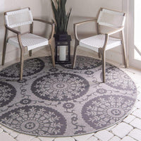 Botanical Collection Floral Abstract Transitional Indoor Outdoor Flatweave Gray/Light Gray Area Rug