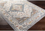 Anja Oriental Medallion Area Rug, Grey