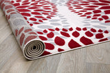 Floral Gray/Grey Red Area Rug