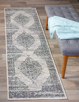 Traditional Medallion Gray Ivory Soft Area Rug
