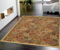 Paisley Design Multi-color Area Rug and Runners Non-Slip/ No Skid