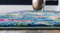 Coastal Modern Bright Colors Starfish Soft Area Rug, Navy Blue/Teal