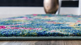 Coastal Modern Bright Colors Starfish Soft Area Rug, Navy Blue/Teal