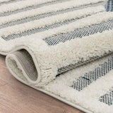 Bellagio Luna Tribal Moroccan Diamond Pattern Blue High-Low Flat-WeaveArea Rug
