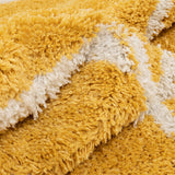 Celina Yellow Moroccan Shag Diamond Trellis Pattern Area Rug