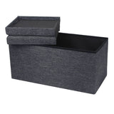 Linen Fabric Ottoman with SMART LIFT Top - 2 Piece Set