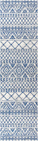 Moroccan HYPE Boho Vintage Tribal Cream/Blue Soft Area Rug Cream/blue