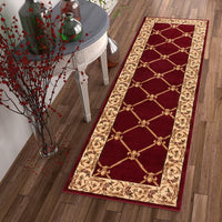 Timeless Fleur De Lis Red Formal Area Rug