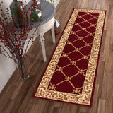 Timeless Fleur De Lis Red Formal Area Rug