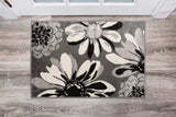 Floral Gray Soft Area Rug