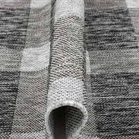 Freja Dark Grey Indoor/Outdoor Flat-Weave Pile Buffalo Check Pattern Runner Rug