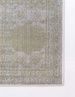 Bromley Collection Vintage Traditional Medallion Border Ivory Green Soft Area Rug
