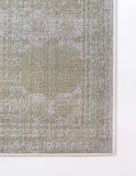Bromley Collection Vintage Traditional Medallion Border Ivory Green Soft Area Rug