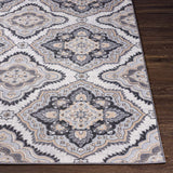 Demask Floral Selena Soft Area Rug, Gray