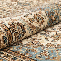 Sultan Medallion Ivory / Blue Oriental Area Rug Persian Floral