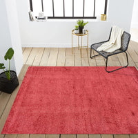 Haze Solid Low-Pile Red Soft Area Rug