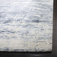 Mirage Collection MIR756M Handmade Modern Abstract Viscose Area Rug Blue / Ivory