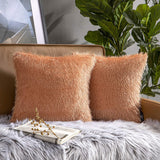 Pack of 2 Luxurious Shiny Tassel Fringed Velvet Decorative Throw Pillow Covers Pillowcases Cushion Cover for Couch Bed and Chair, Pink, 18 x 18 inches, 45 x 45 cm