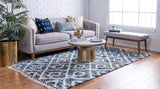 Lattice Tassel Blue Ivory Beige Plush Shag Area Rugs