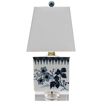 Donatela 13" High Blue and White Square Accent Table Lamp