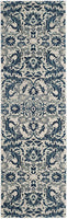 Evoke CollectionNon-Shedding Stain Resistant Living Room Bedroom Area Rug Ivory / Blue