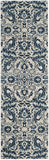 Evoke CollectionNon-Shedding Stain Resistant Living Room Bedroom Area Rug Ivory / Blue