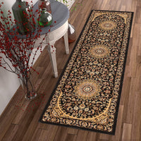Medallion Black Oriental Area Rug