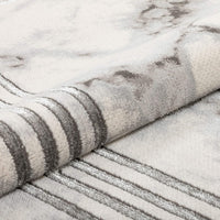 Fairmont Huntington Retro Marble Border Black Glam Soft Area Rug
