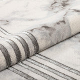 Fairmont Huntington Retro Marble Border Black Glam Soft Area Rug
