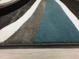 Gray/Grey Blue Abstract Area Rug