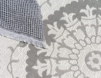 Botanical Collection Floral Abstract Transitional Indoor Outdoor Flatweave Gray/Light Gray Area Rug