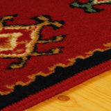 Southwest Style Bordered Red Area Rug