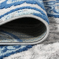 Julien Paisley High-Low Soft Area Rug Indoor Blue/Light Gray