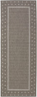 Sohaib Ottomanson Jardin Indoor/Outdoor Bordered Rug Grey