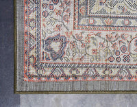 Traditional Medallion Green Soft Area Rug