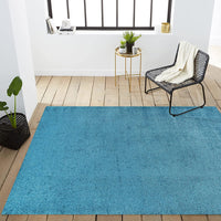 Haze Solid Low-Pile Red Soft Area Rug
