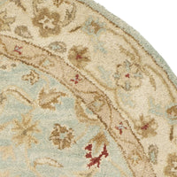 Handmade Traditional Oriental Premium Soft Wool Area Rug, Grey Blue / Beige