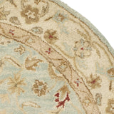 Handmade Traditional Oriental Premium Soft Wool Area Rug, Grey Blue / Beige