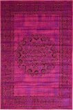 Modern Traditional Vintage Distressed Fuchsia Soft Area Rug