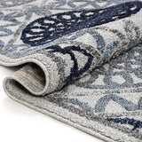 Elsa Blue Geometric Tilework Pattern Area Rug