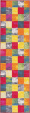 Modern Checks Multi-color Area Rug Non-Slip/ No Skid