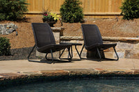 All Weather Outdoor Patio Garden Conversation Chair & Table Set - 3 Pc