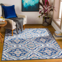 Demask Floral Selena Soft Area Rug, Navy
