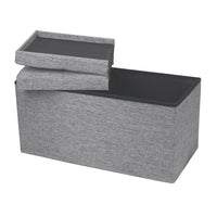 Linen Fabric Ottoman with SMART LIFT Top - 2 Piece Set